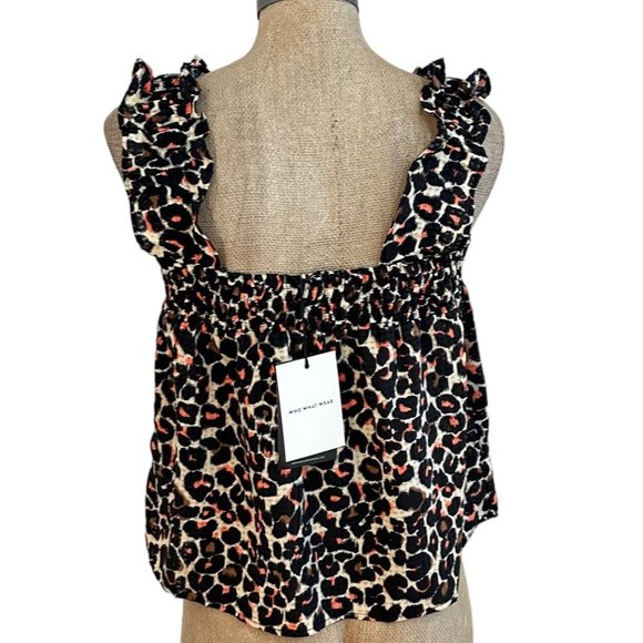 Who‎ What Wear Sketch Leopard Sleeveless Top XS - Picture 2 of 6